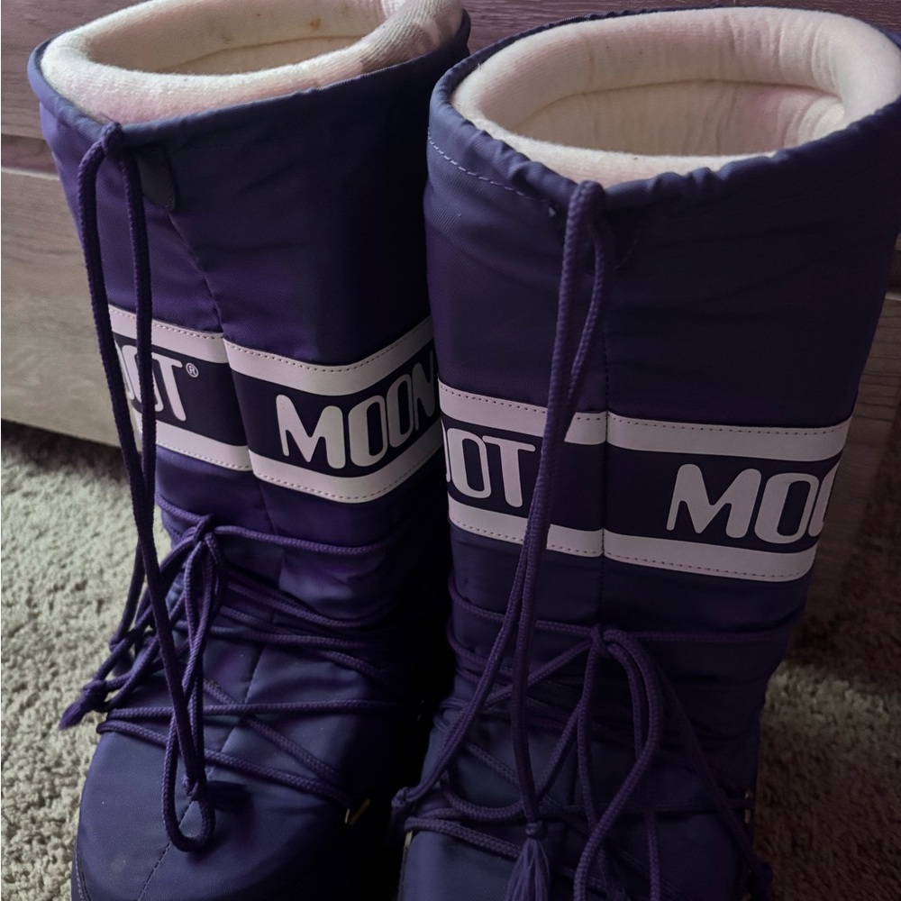 Moon Boot Purple Logo Snow Boots Size 42-44 EU